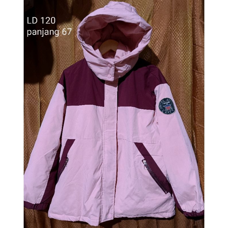 jaket bulu angsa waterproof down jacket jaket gunung jaket winter jaket musim dingin pink jaket hood