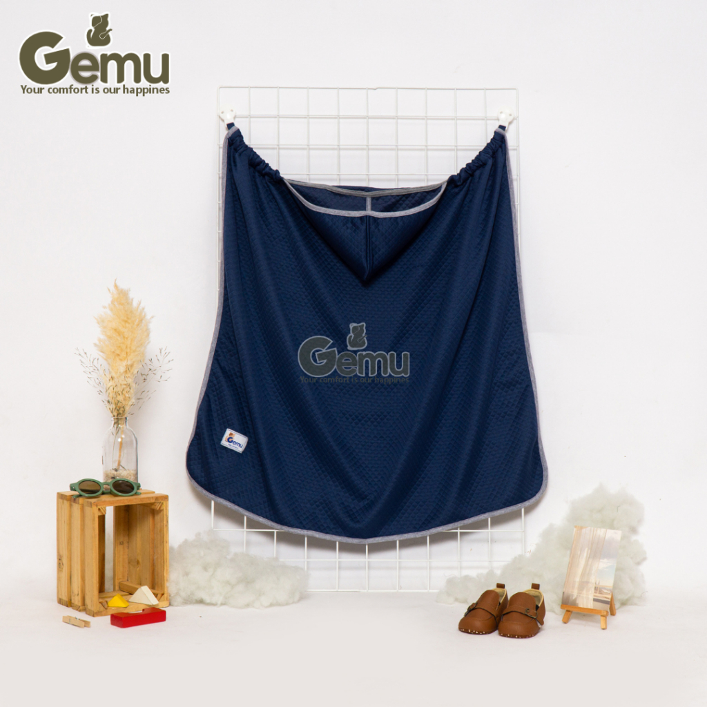 HOKI GEMU Blanket On The Go Selimut Bayi Hoodie Apron Penutup Menyusui Stroller Clip On Diamond Knit