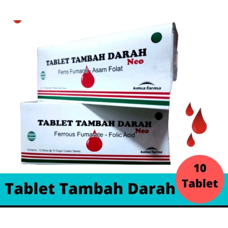 tablet tambah darah produksi kimia farma/obat penambah darah/anemia neo 1 strip 10 tablet