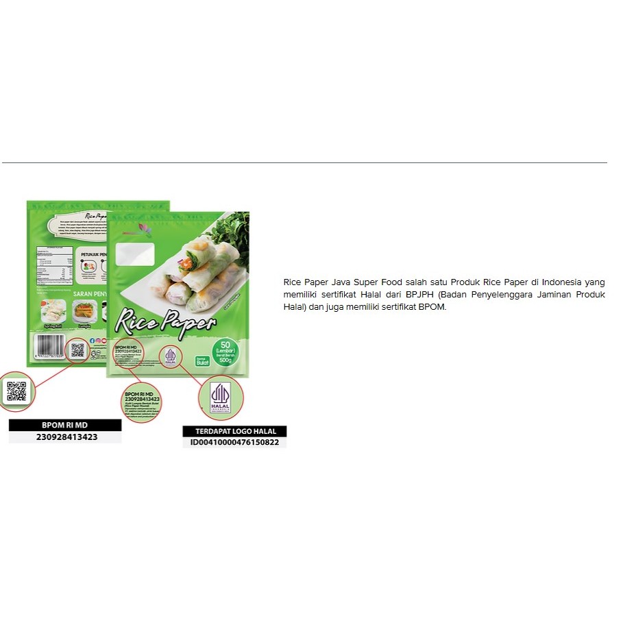 

Rice Paper Bulat 500 g isi 50 lembar - Banh Trang 22cm - Kulit Lumpia Vietnam- Rice roll- Salad Wrap