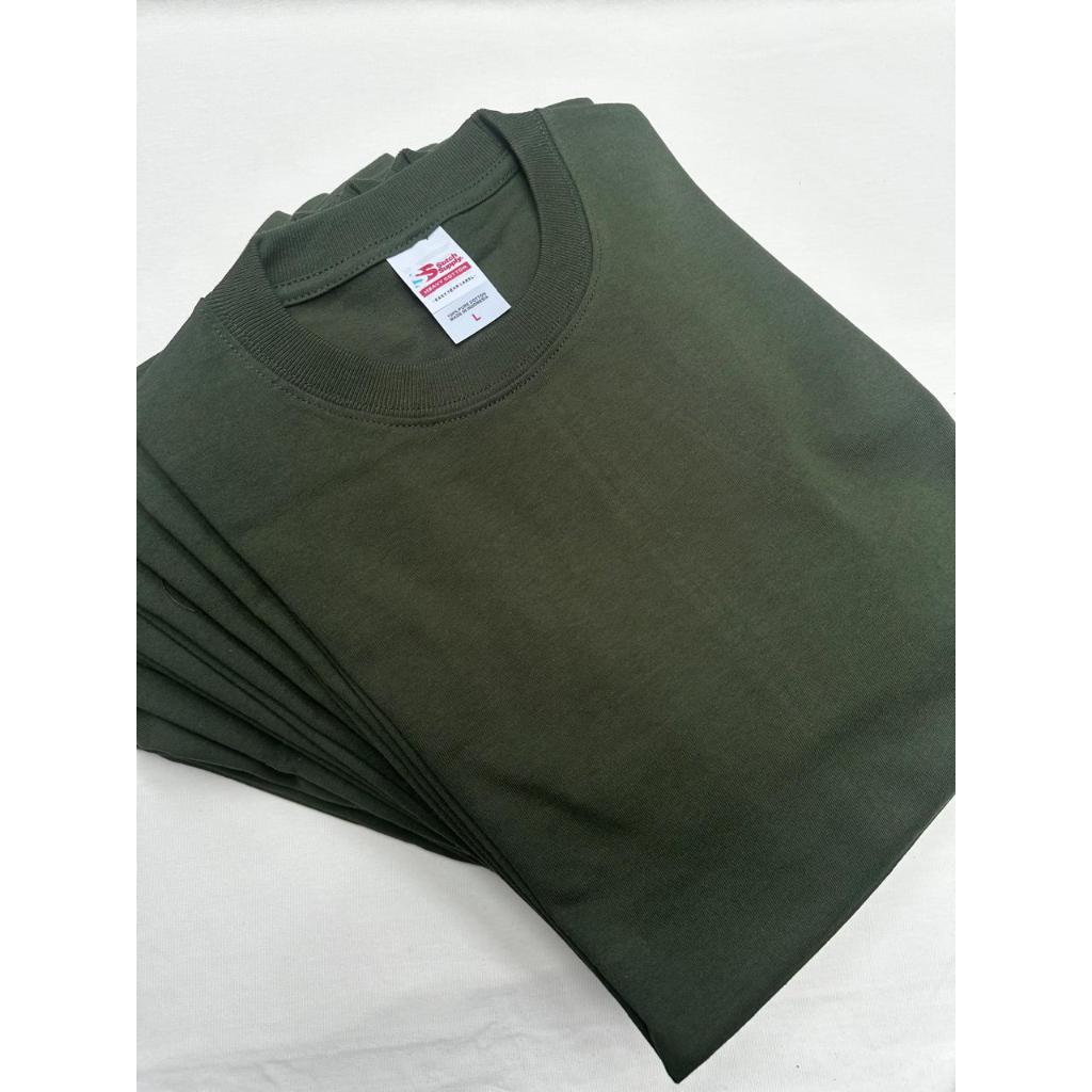 Tshirt Stitch Supply HEAVY Cotton Hijau Olive sz S M