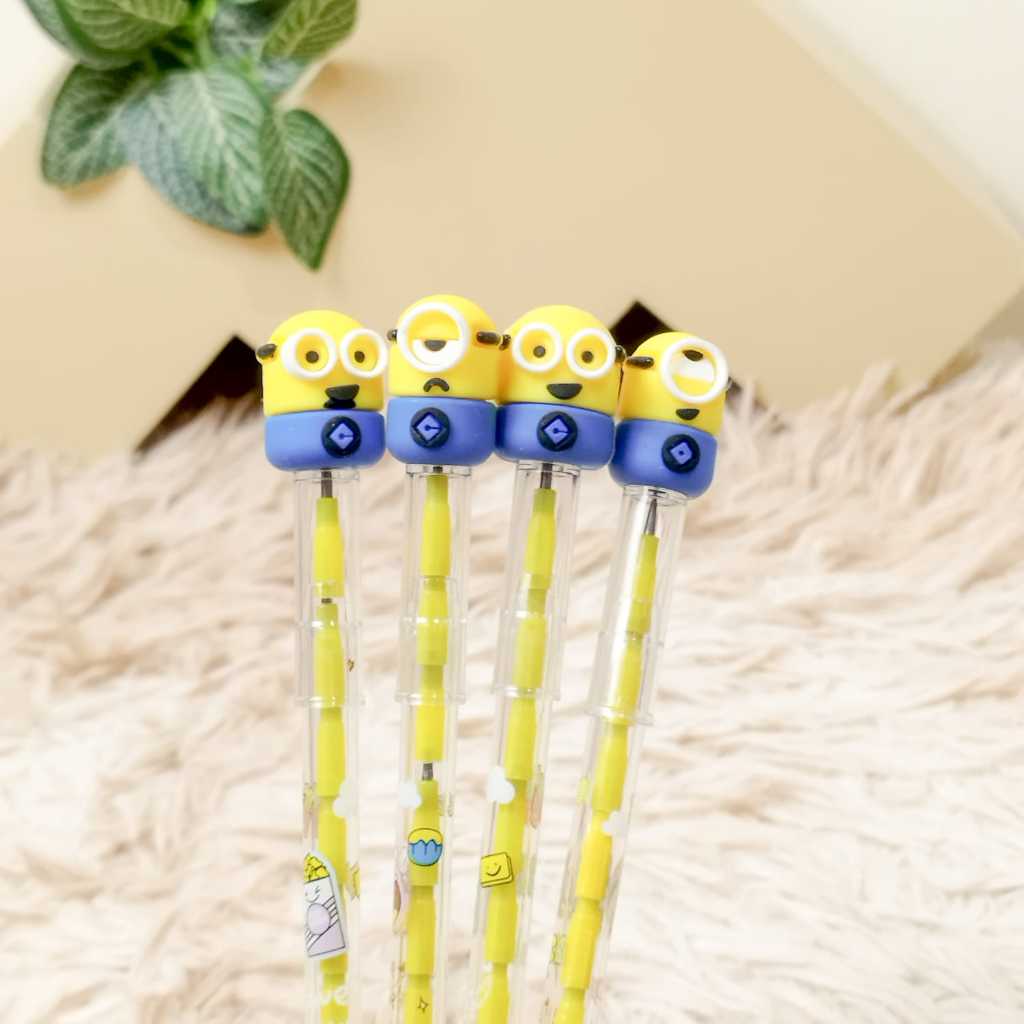 

Stackable Pencil Peluru / Pensil Susun Sambung / Pelor Peluru Motif Minion Kuning Despicable Me Gru Kartun Costume Lucu Cute Alat Tulis Pensil HB