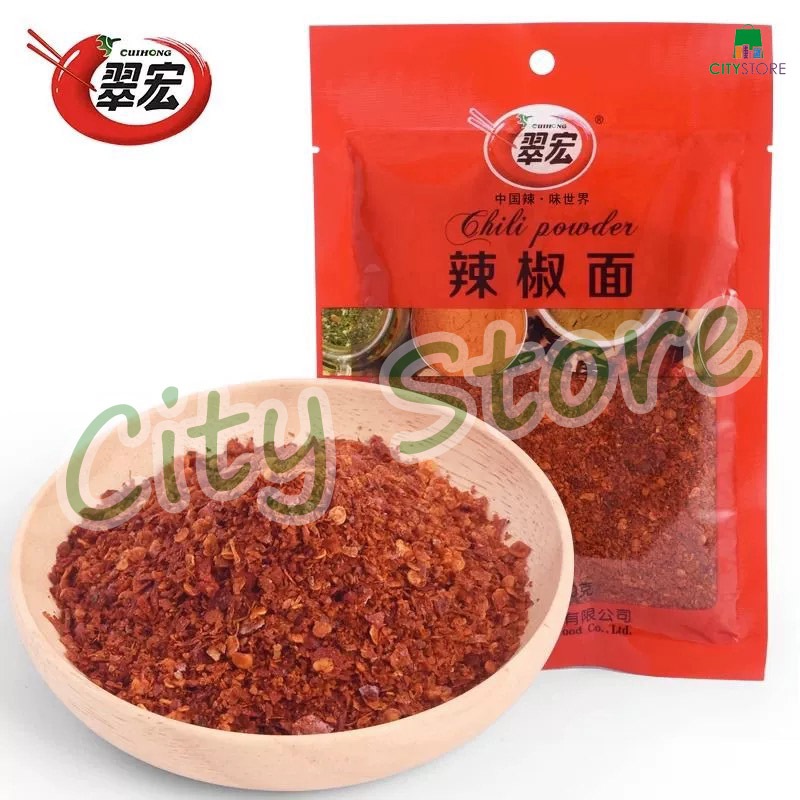 

Cuihong Chili Powder - Cabe Kering Bubuk Kasar - Bumbu Cabe Kering Sichuan - Chili Dipping Powder 100g 翠宏 辣椒面