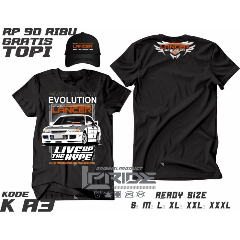 Promo Kaos Lancer Gratis Topi|Kaos Lancer Terbaru|kaos mobil lancer