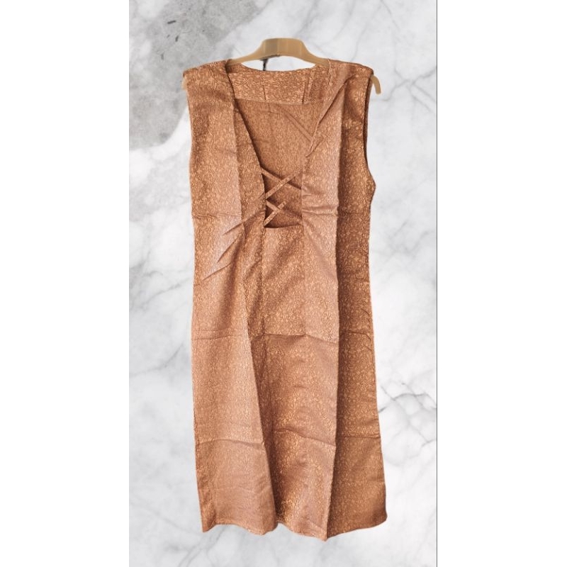 Gamis Kutung Brukat Nude