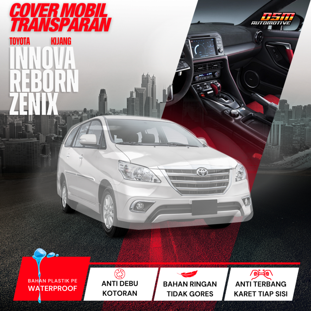 Cover Mobil Toyota Kijang Innova Transparan / Plastik Tebal Waterproof Outdoor Indoor