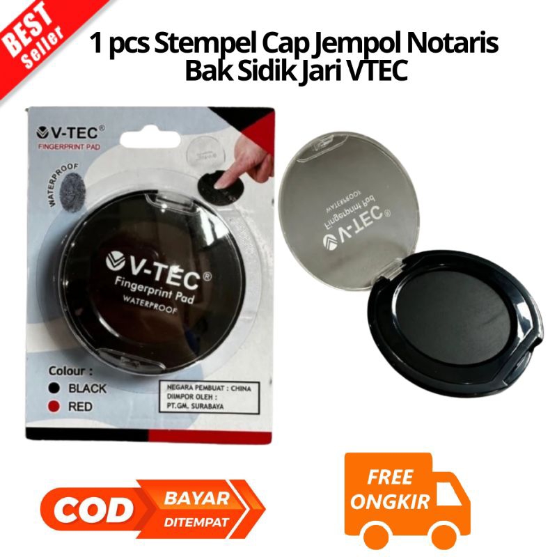 

[JK] BAYAR DI TEMPAT Stempel Stampel Stamp Cap Jempol Notaris Bak SidikJari VTEC/Finger Print Pad HITAM