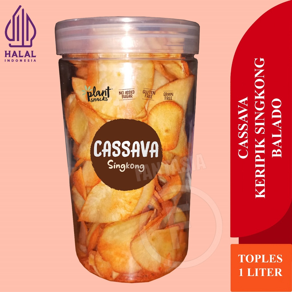 

CASSAVA SINGKONG KRISPY RASA BALADO HOME MADE FRESH 1 LITER TOPLES FUN CORNER