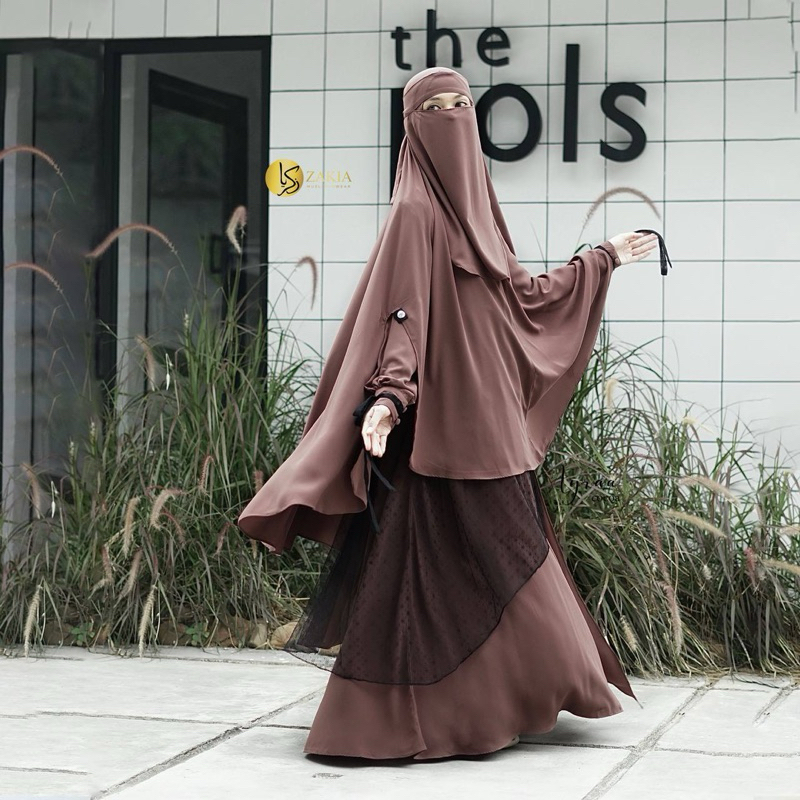 Zakia Muslimah Wear | Ayra series - Set AyraSeriez | Gamis khimar terpisah