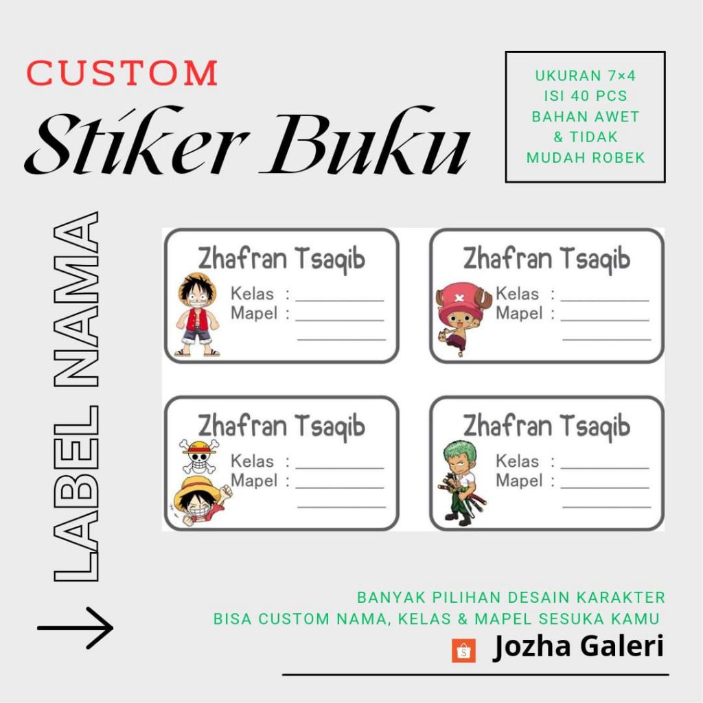 

SETIKER BUKU PELAJARAN CUSTOM / SETIKER MAPEL / SETIKER NAMA / LABEL NAMA