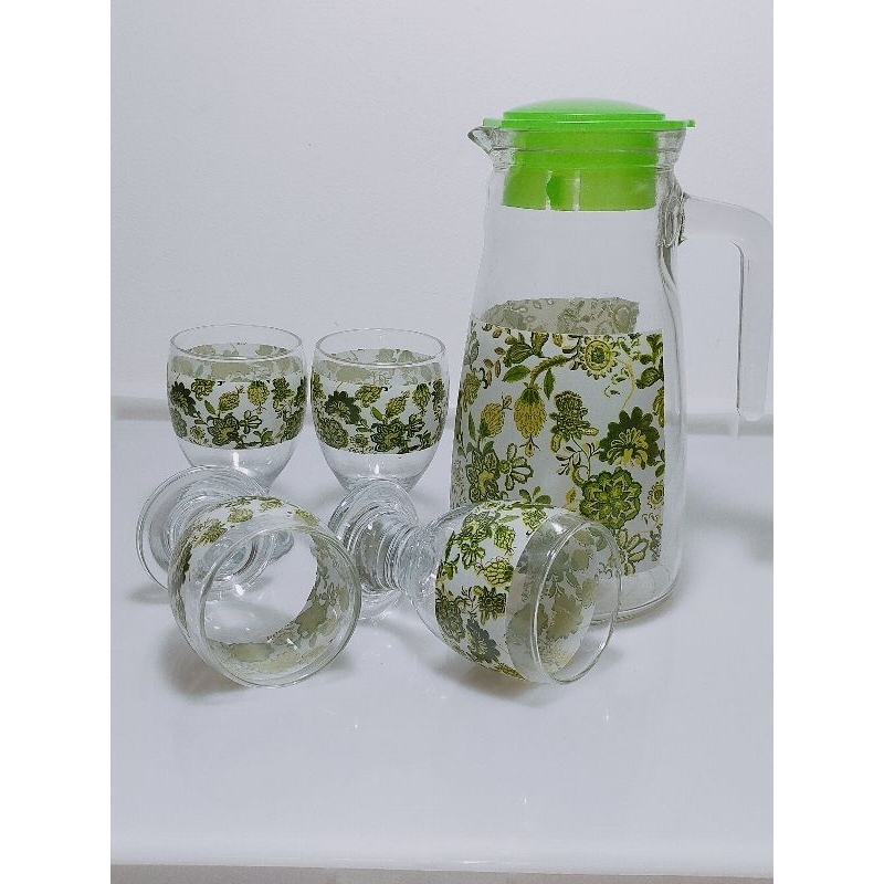 PITCHER SET BRANDO | TEKO SET KACA BRANDO | DRINK SET KACA BRANDO | WATER JUG SET GELAS KAKI