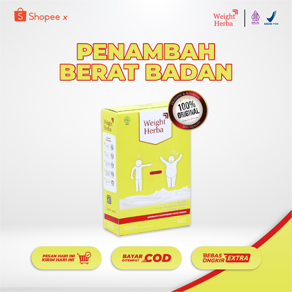 

Paket 2 Box Susu Weight Herba Original – Susu Penambah Berat Badan dan Menaikkan Nafsu Makan tanpa efek samping