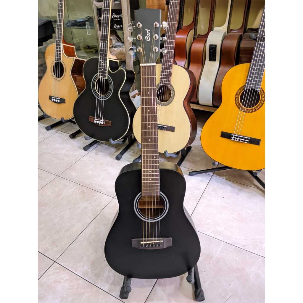 Gitar Akustik String Cort 3/4 Hitam Elektrik 7545R