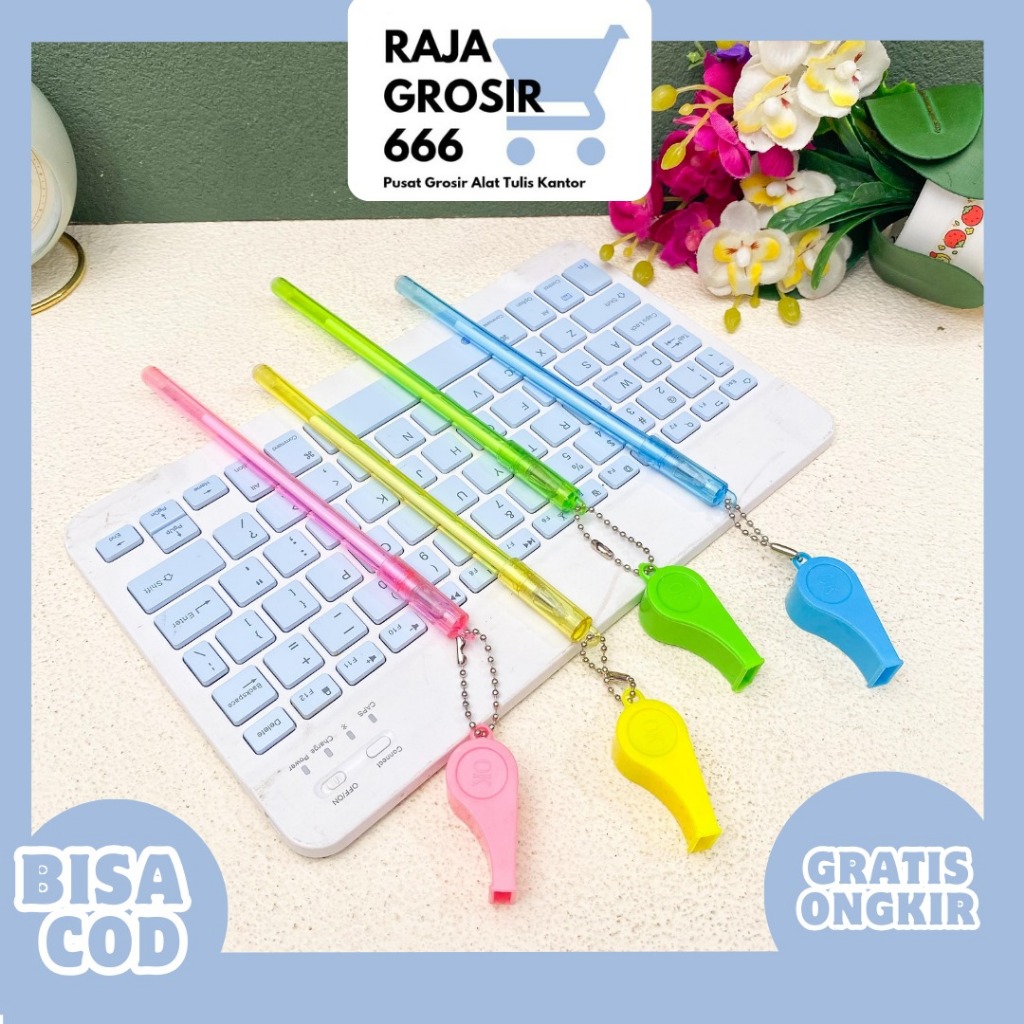 

PULPEN GANTUNGAN PLUIT PG-1430 BOLPEN CUTE TERMURAH ALAT TULIS KANTOR BAGUS LUCU