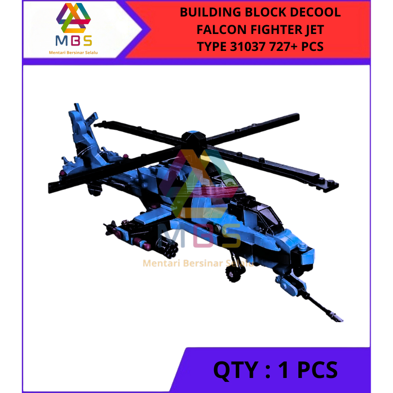 MAINAN SUSUN BALOK DECOOL PESAWAT TEMPUR FALCON FIGHTER JET TYPE 31037 ISI 727+ PCS