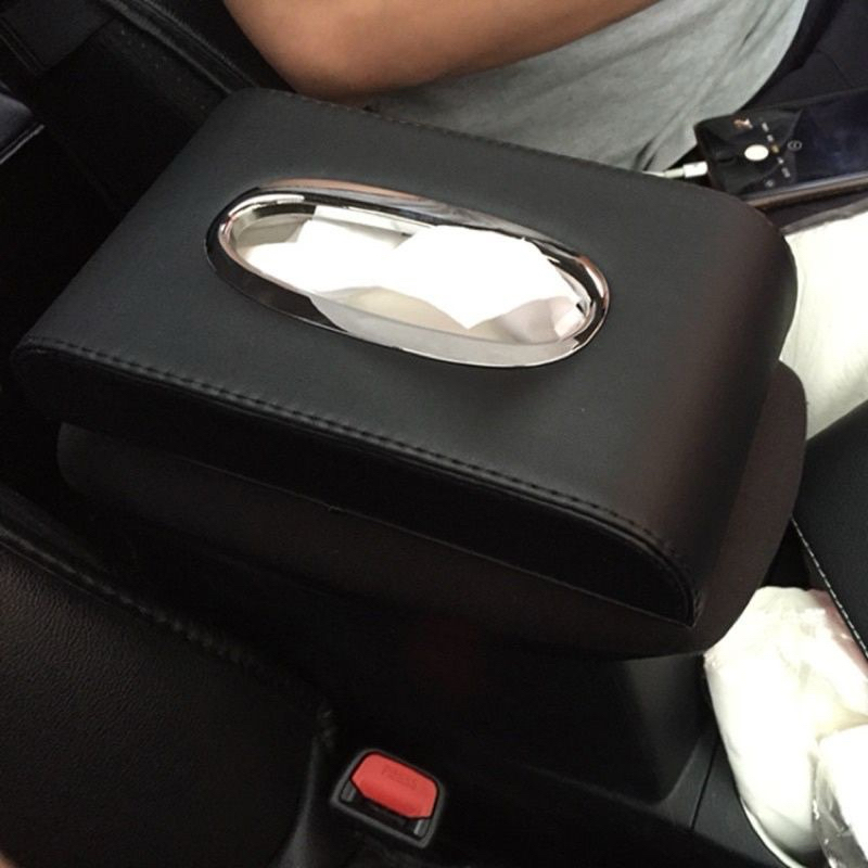 

tempat tissue mobil DaD polos hitam Kotak Tisu Tissue Mobil Kulit Leather Dashboard Logo Mobil Premium