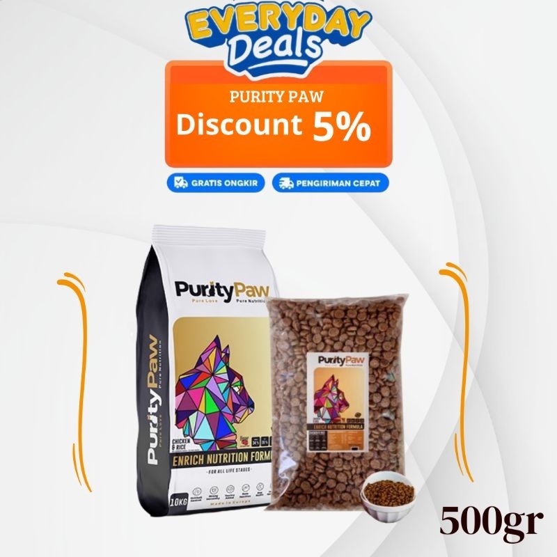 [ FREE GIFT ] Purity Paw Cat All Life Stages 500gr Makanan Kucing