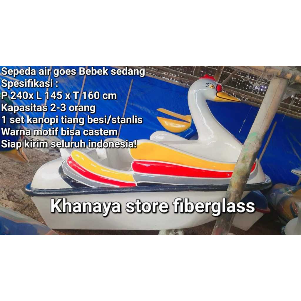 Sepeda air bebek wahana,sepeda air goes wahana air,permainan wahana air,perahu bebek fiberglass baru
