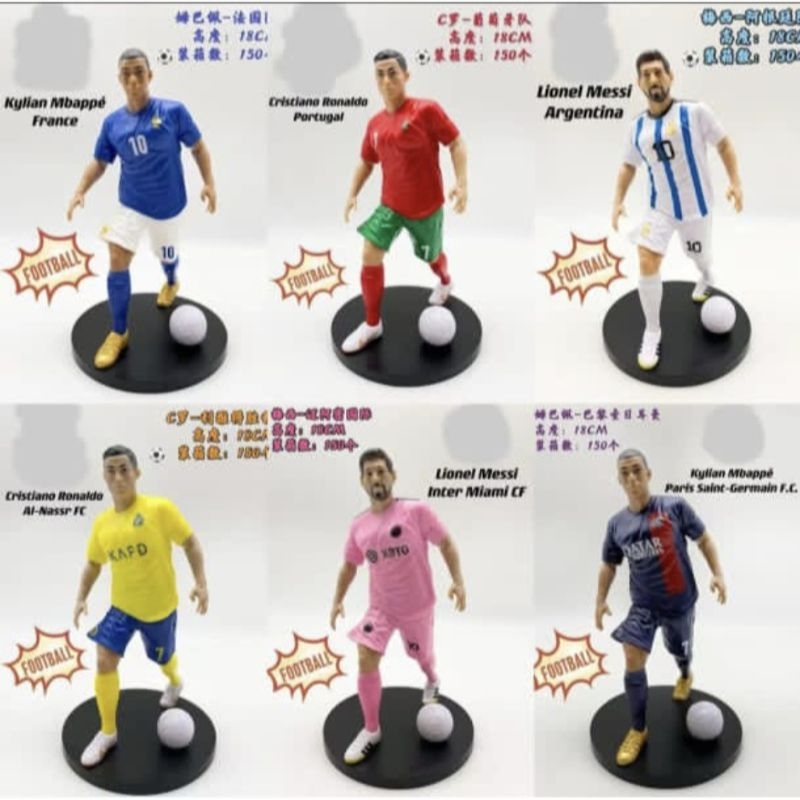Cristiano ronaldo mbappe messi figure pemain bola