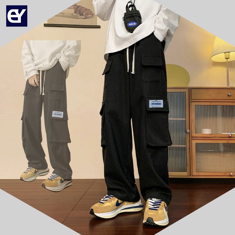 celana cargo  celana hitam celana gombrong pria  celana cargo parasut  celana korean style pria