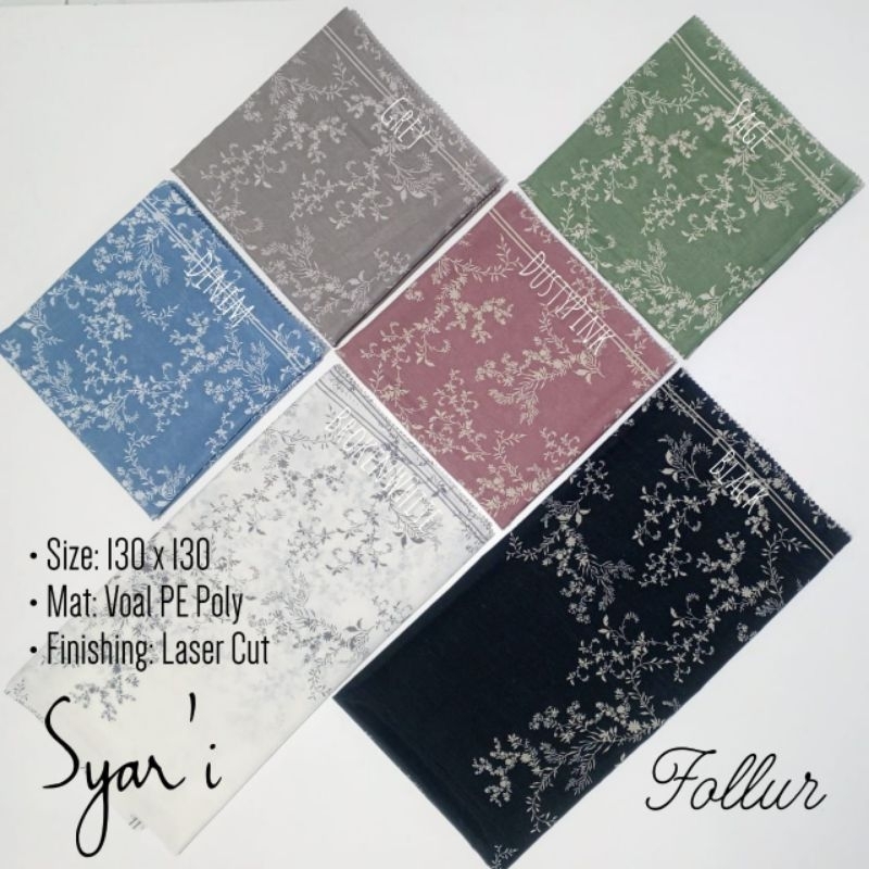 VOAL MOTIF JUMBO,HIJAB SYAR'i,MOTIF SYAR'i,SEGIEMPAT SYAR'i