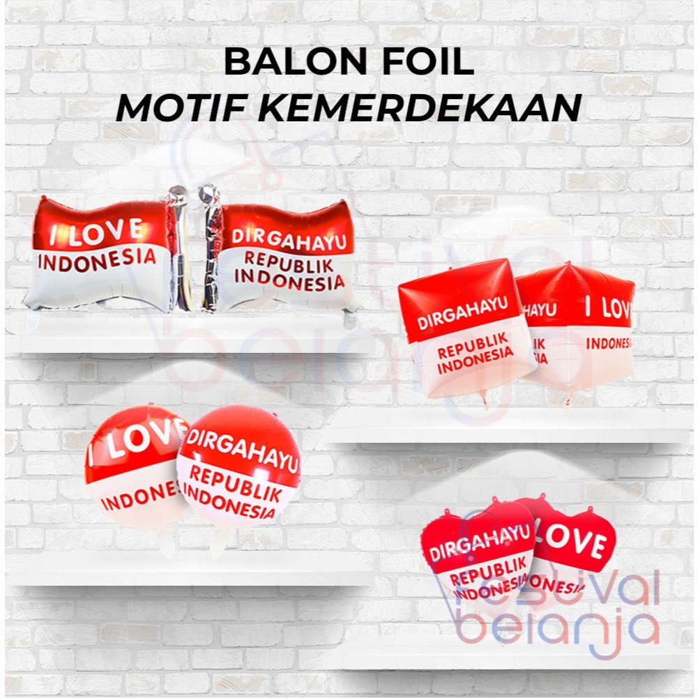 Balon Foil HUT RI / Balon Foil Merah Putih Dirgahayu / Balon Foil 17 Agustus / Balon Foil Kemerdekaa