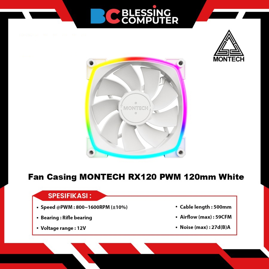 Fan Casing MONTECH RX120 PWM 120mm White