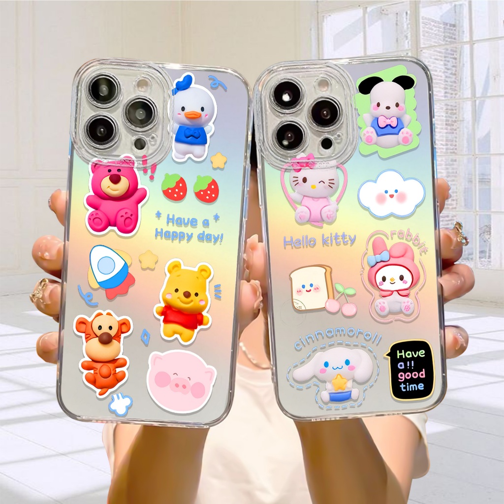 Case Hologram OPPO A5S A11K A12 A7 A15 A15S A57 A77S A58 4G Motif ( 16 ) Softcase Hologram Bening Te