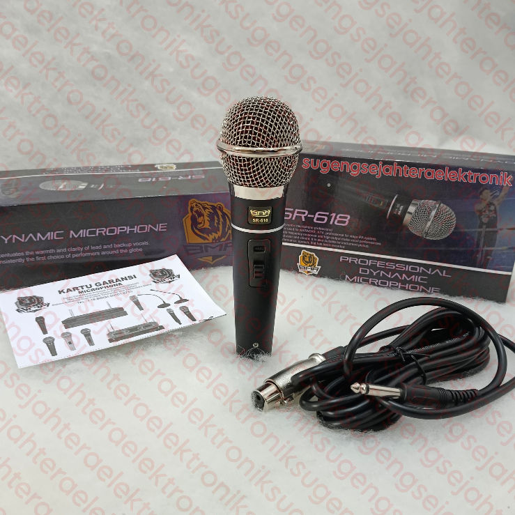 Mic Vokal Microphone Kabel BMA SR-618 Professional Dynamic Microphone // Mikrofon BMA SR 618 Origina