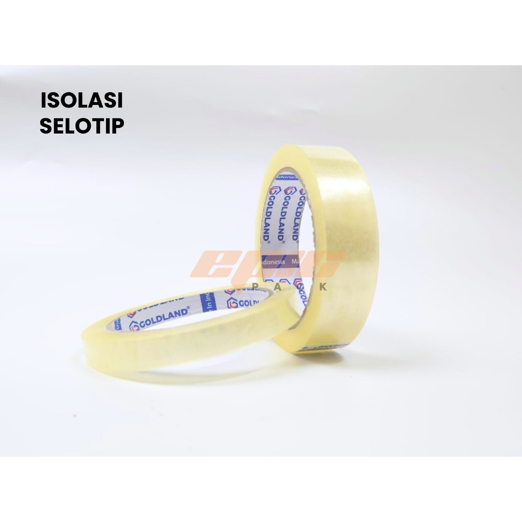 

Isolasi 50 Yard / Solatip 1/2 nch dan 1inch / Lakban Kecil / Solasi GOLDLAND