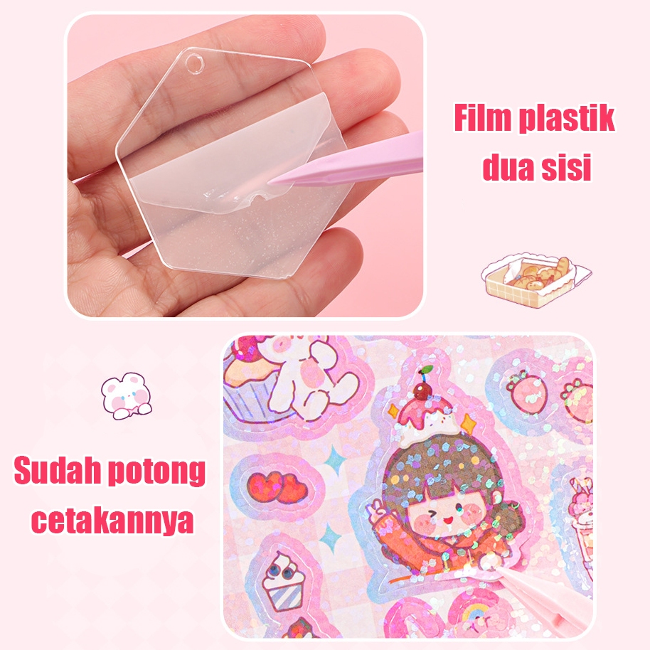 

Lem krim Guka Set DIY Keychain Set Kartun Sticker Gantungan Kunci Akrilik RB9