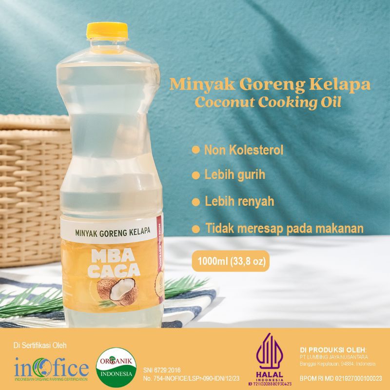 

MBA CACA || COCONUT COOKING OIL || 1000 ML || 100% MINYAK KELAPA ASLI