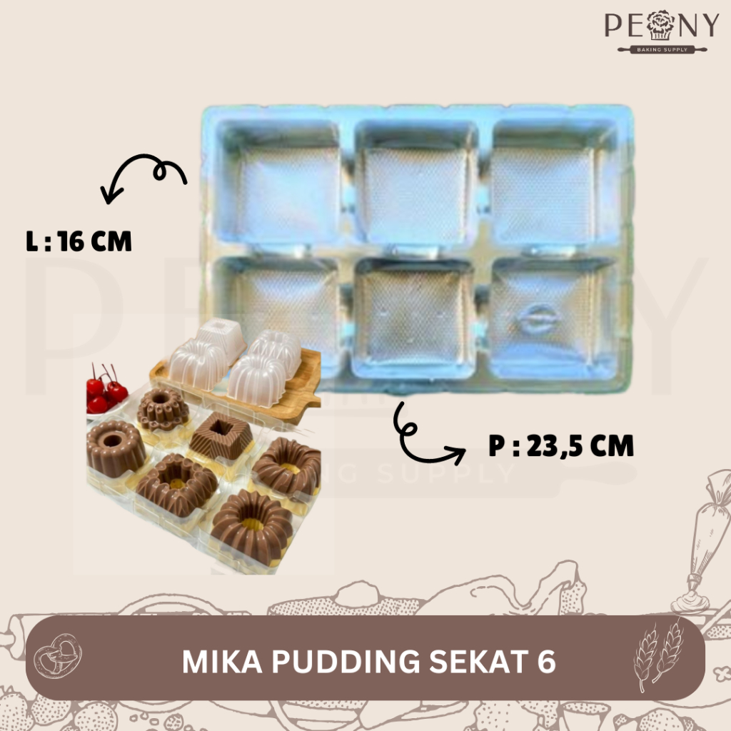 (ISI 10 PCS) MIKA PUDDING SEKAT 6|TATAKAN PUDDING SEKAT 6|TEMPAT SAJI PUDDING SEKAT 6