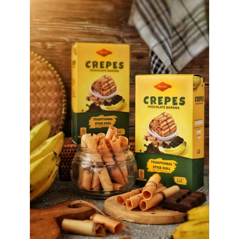 

Camilan crepes pisang coklat