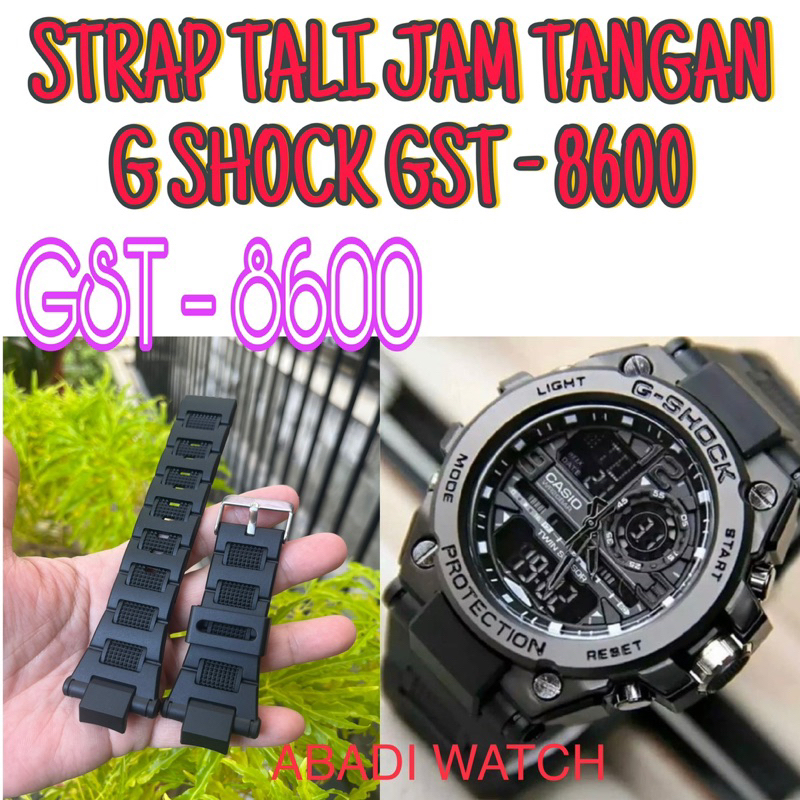 Tali Strap Jam Tangan Pria G Shock GST-8600 Metal Full Black GST8600 GST 8600