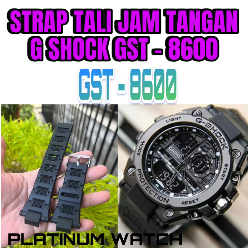 Strap Tali Jam Tangan Pria G Shock GST-8600 Metal Full Black GST8600 GST 8600