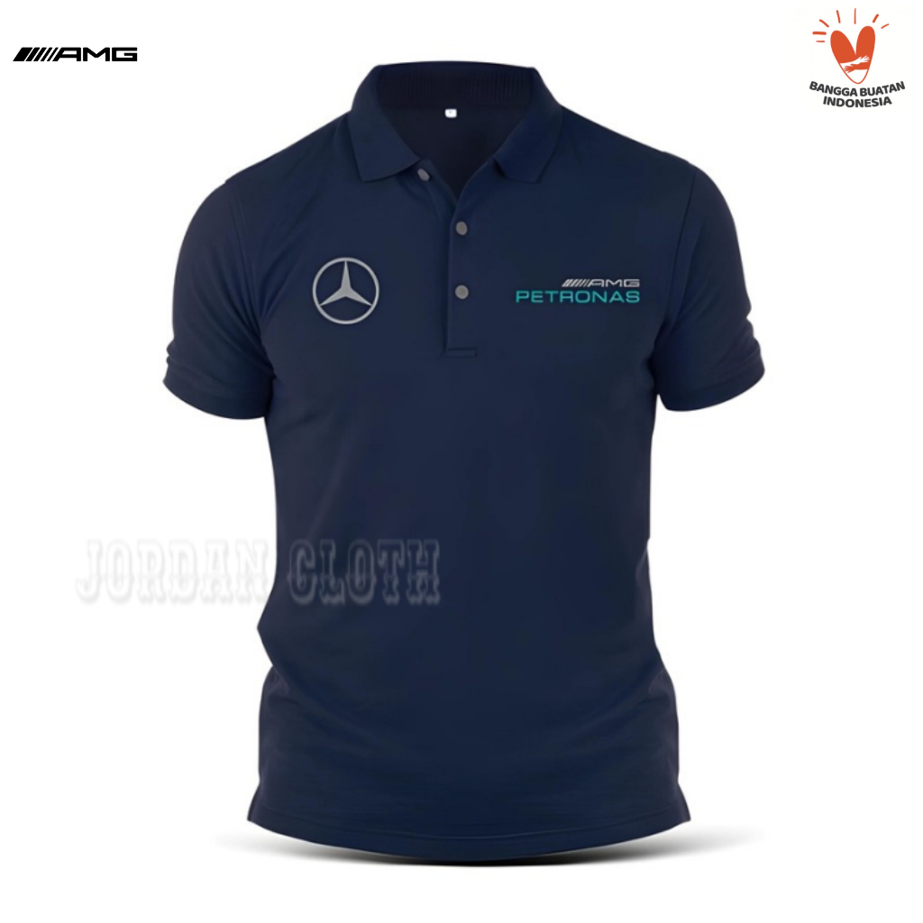 Polo shirt Tshirt Kaos Kerah Mercedes F1 Amg Petro Nas