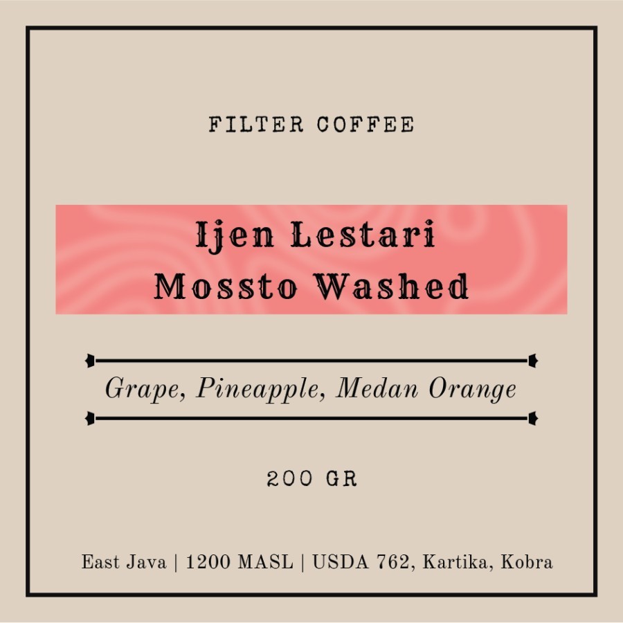 

Arabika Ijen Lestari Mossto Washed 200 gr