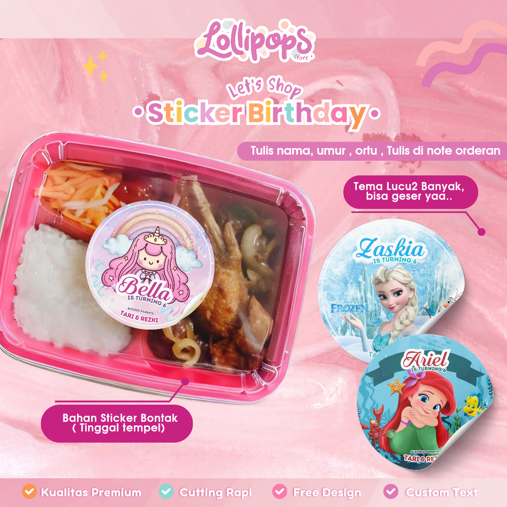 

( Isi 40pcs ) Sticker Bento Birthday