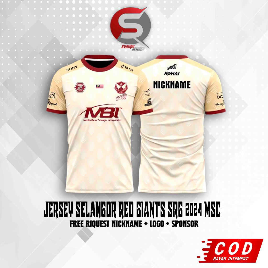 Jersey Kaos Baju Selangor Red Giants Yoodo SRG team malaysia