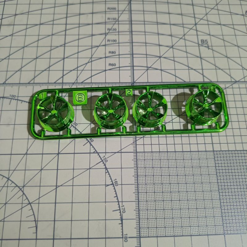 TAMIYA 5-SPOKE WHEELS VELG METALLIC GREEN ORIGINAL PP