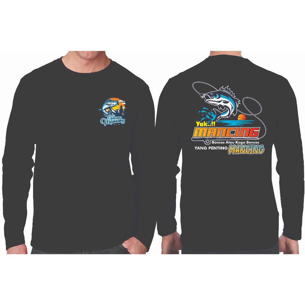 KAOS DISTRO PRIA LENGAN PANJANG / KAOS TUKANG MANCING / ATASAN PRIA LENGAN PANJANG / KAOS JUMBO LENG