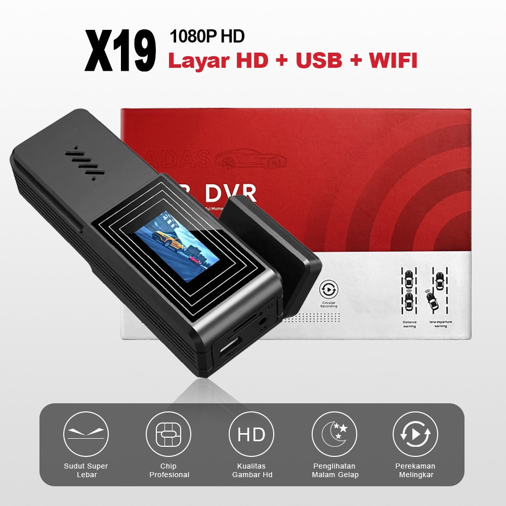 Dash Cam X19 Untuk android Mobil Night Vision, WiFi+USB, 1080P HD Kamera Mobil, Keamanan Parkir dan 