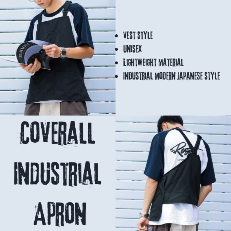 OAOE CPWP2 [CUSTOM CHAT ADMIN] Industrial Japanese Style Coverall Waterproof Nylon Short Apron Vest 