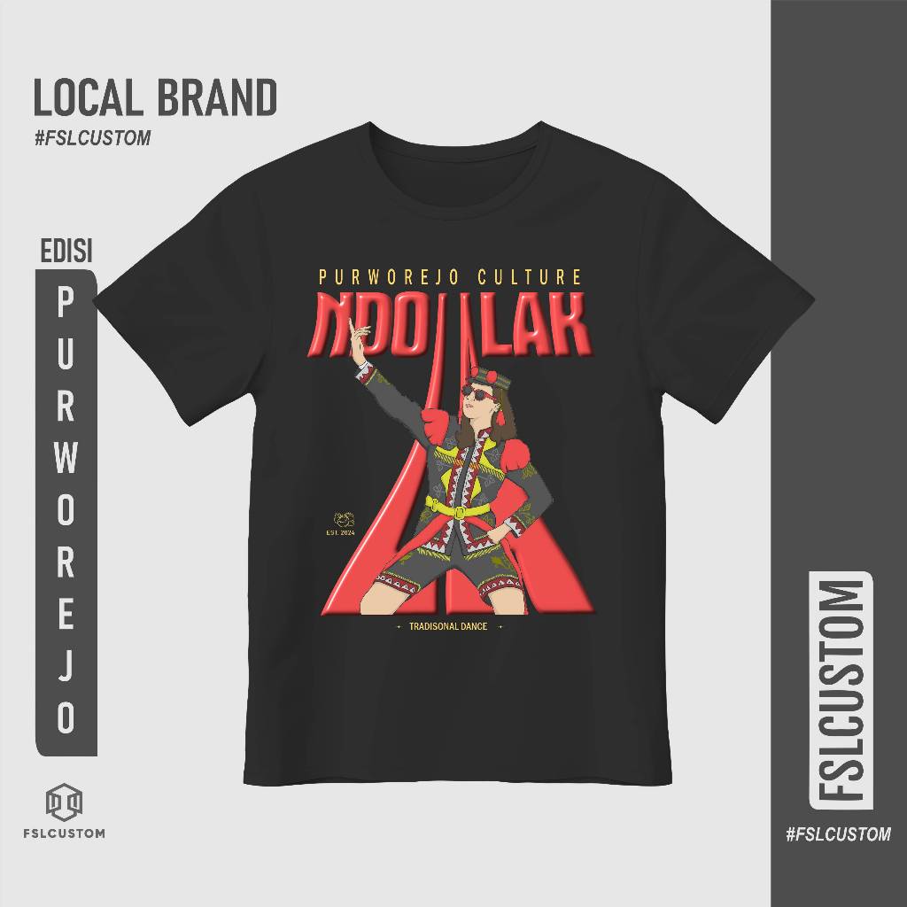 Kaos Ndolalak Kaos Pria Wanita Kaos Purworejo Dolalak Local Brand Cotton Combad 100%