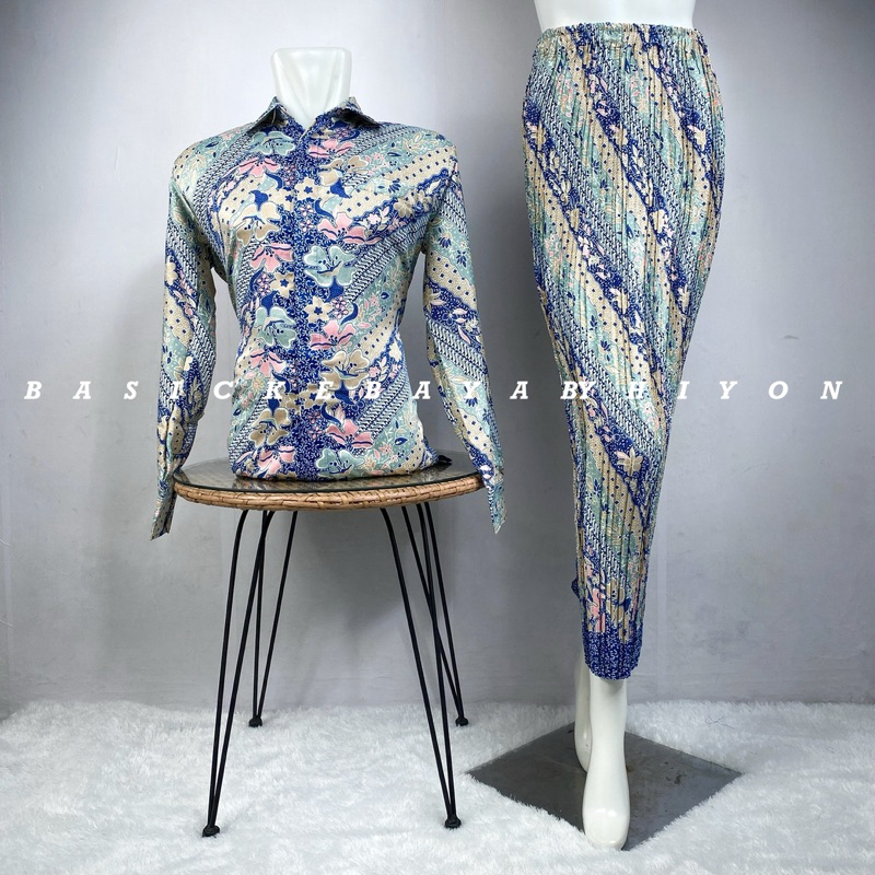 Saudah Kebaya - Kemeja Batik Couple Pasangan Rok Plisket Baju Untuk Wisuda Lamaran