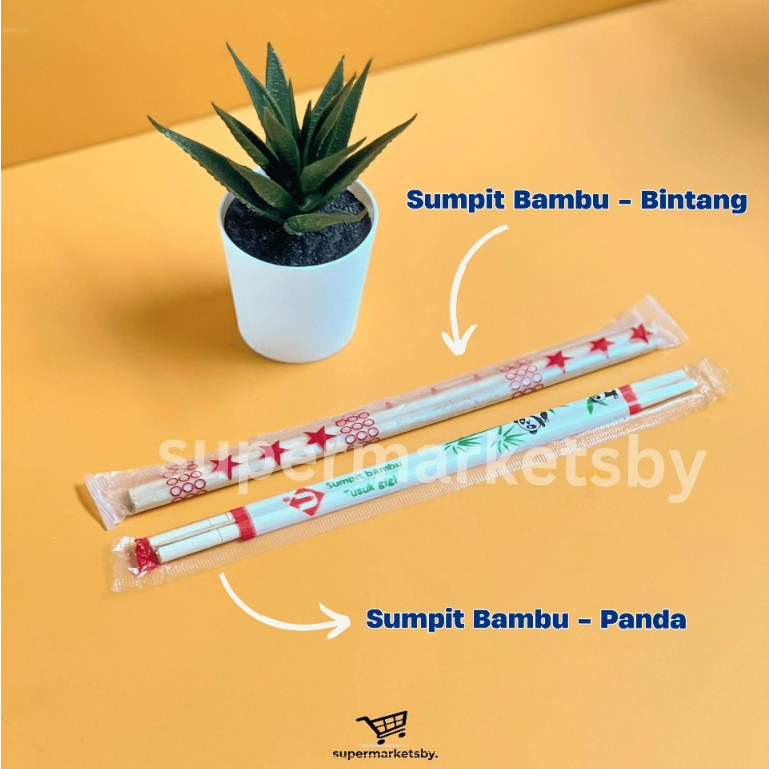 Sumpit Kayu Bambu Bintang / Panda