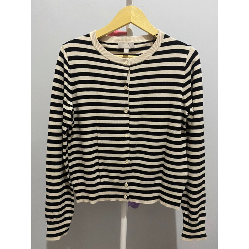 Preloved Hnm Knit Cardigan Stripe