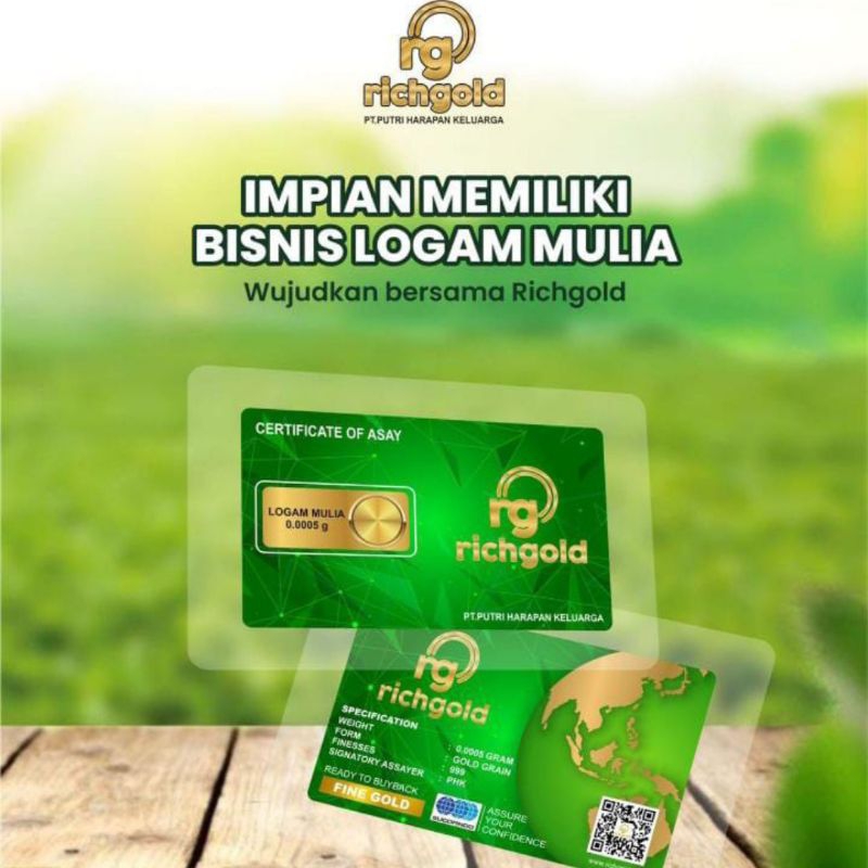 Rich Gold 0,0005 Gram Emas Mini Gold Logam Mulia 24 Karat