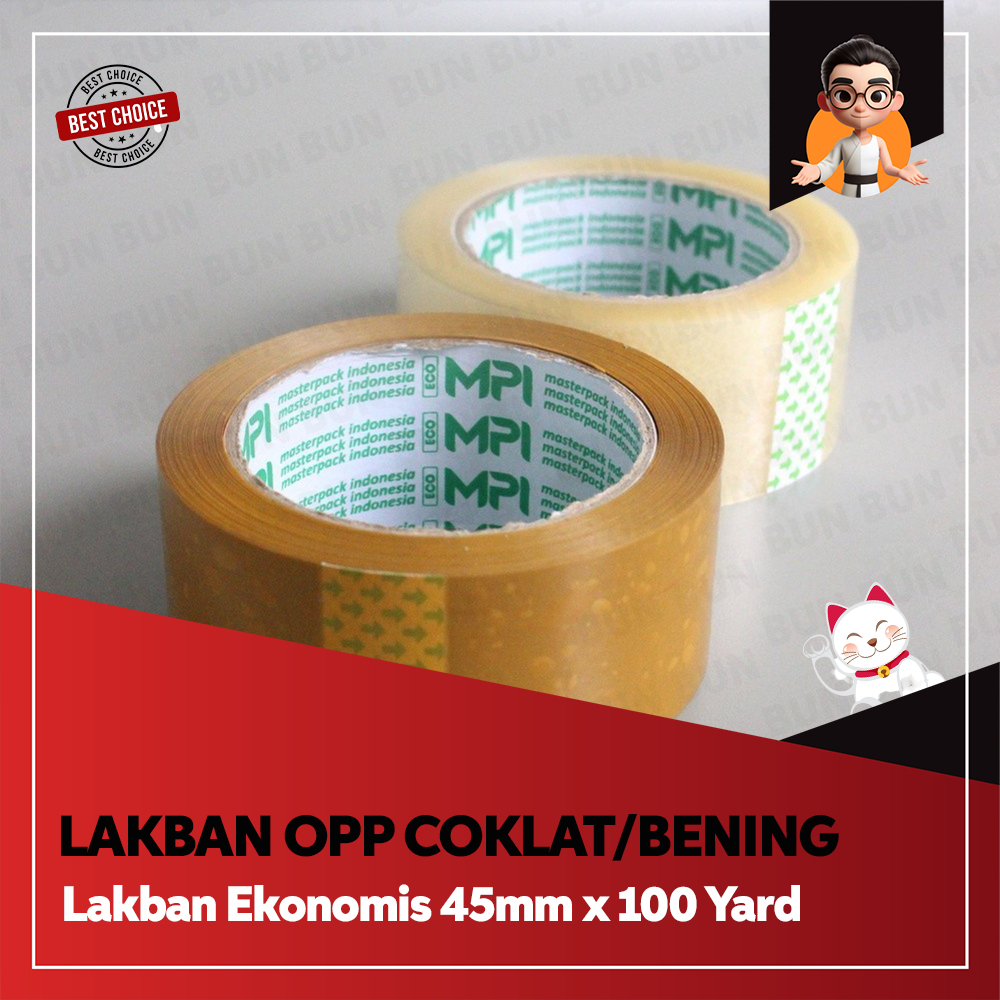 

Lakban Bening - Lakban Cokelat MPI Ekonomis 45mm x 100 Yard